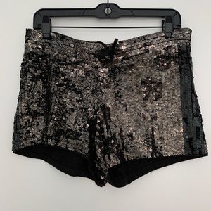 COPY - Gryphon Grey/black sequin gym shorts